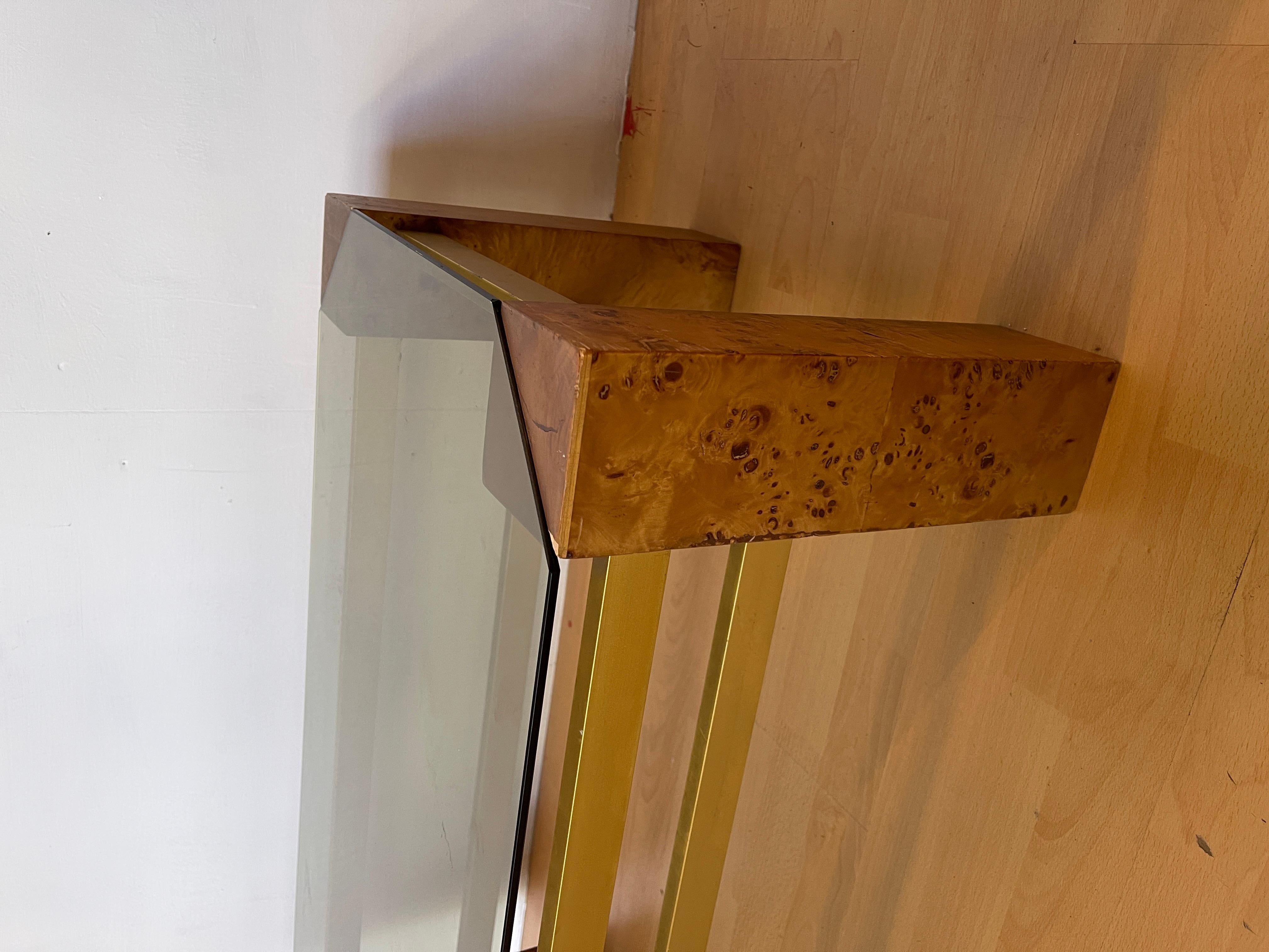 Tavolo da salotto in legno di radica Italiano stile Willy Rizzo Anni '80 (Sonstiges) im Angebot