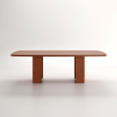 Tavolo decoro materico color ruggine e basi rivestite in rame fatto a mano