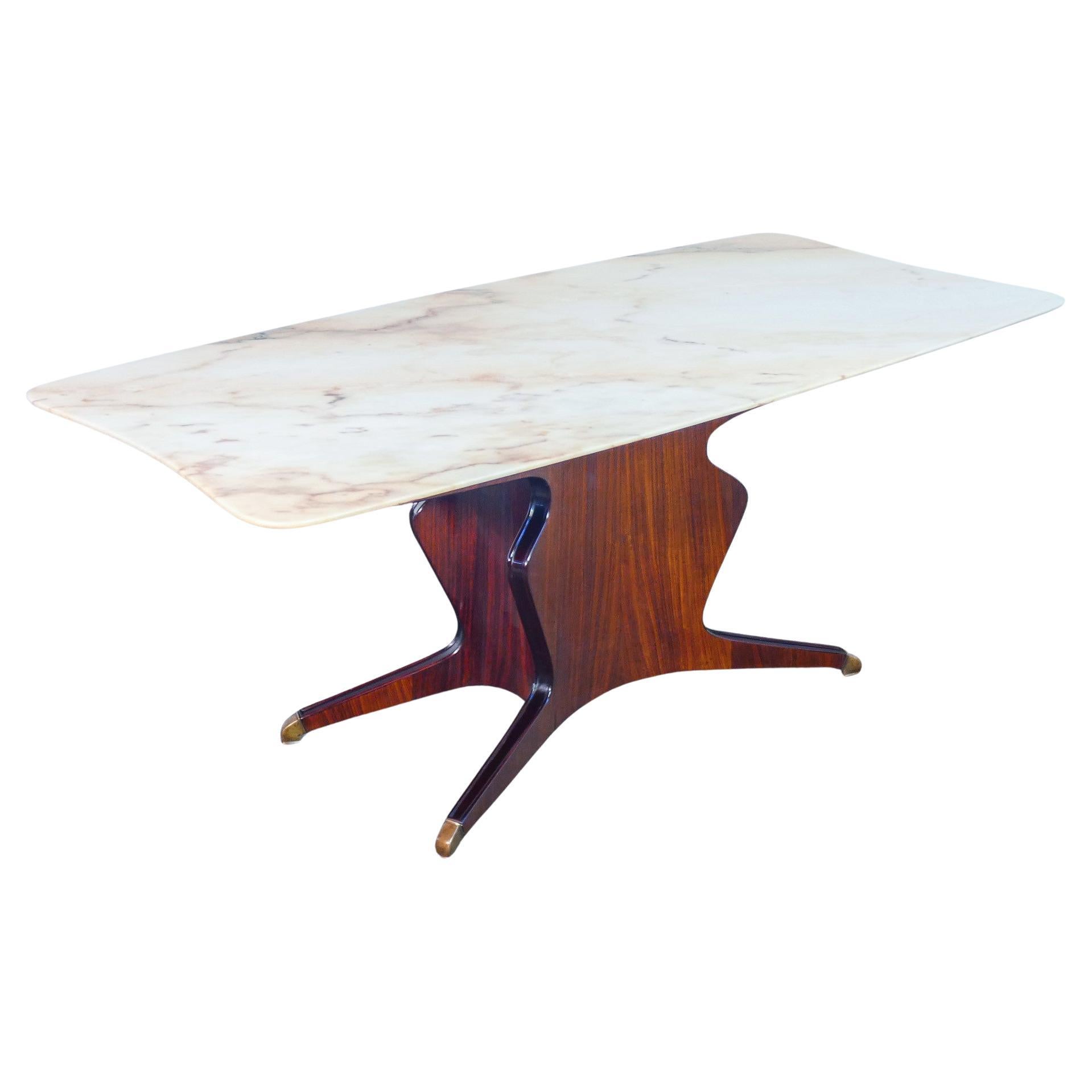 Tavolo, design Osvaldo BORSANI. Piano in marmo. Italia, Anni 50 in vendita