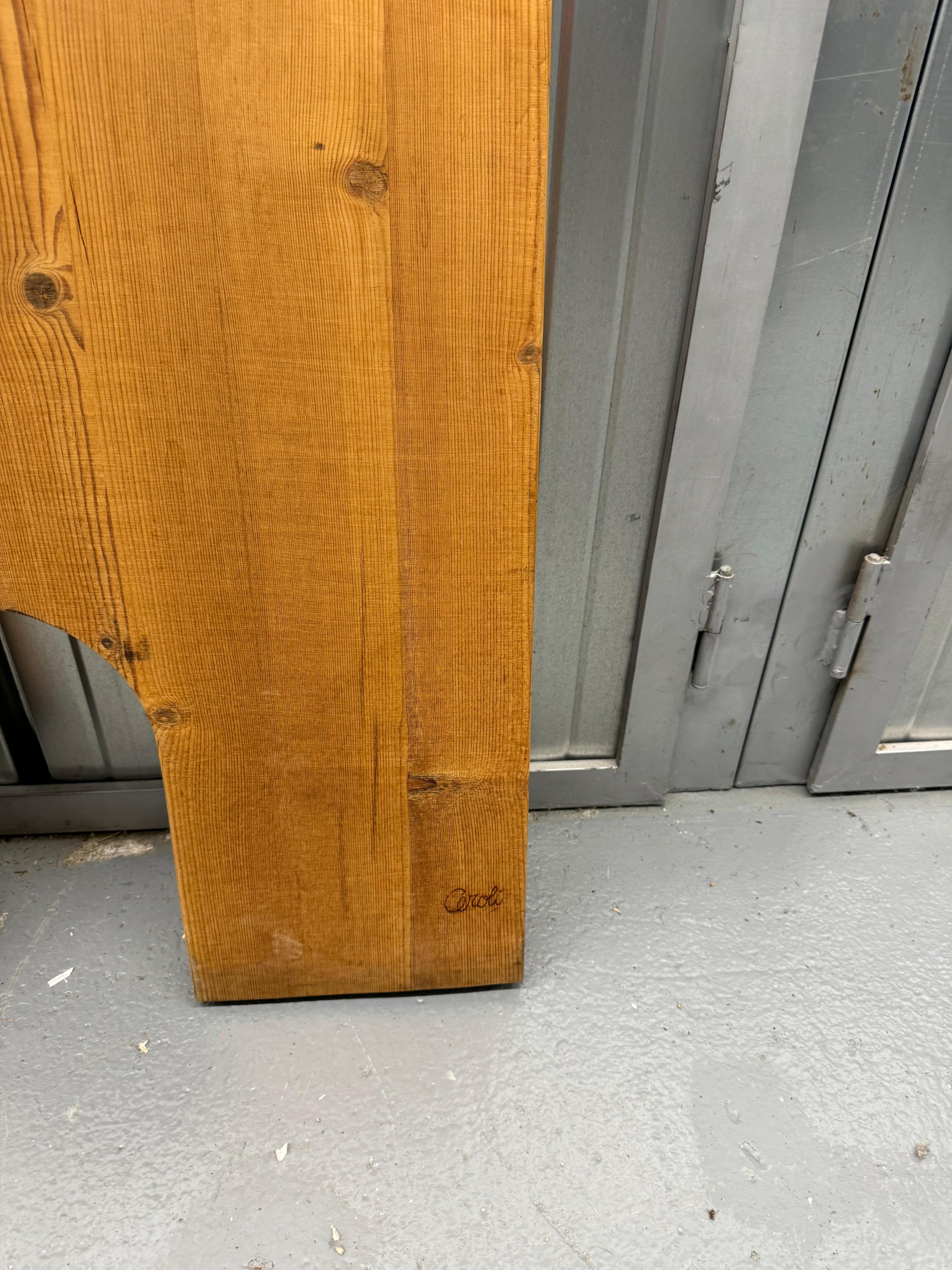 Wood Table by Mario Ceroli Serie Mobili Nella Valle production Poltronova For Sale