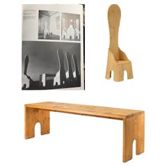 Table by Mario Ceroli Serie Mobili Nella Valle production Poltronova