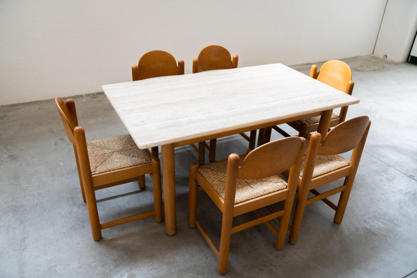 Hank Lowenstein Padova vintage table and 6 chairs, from the 1970s For Sale 4