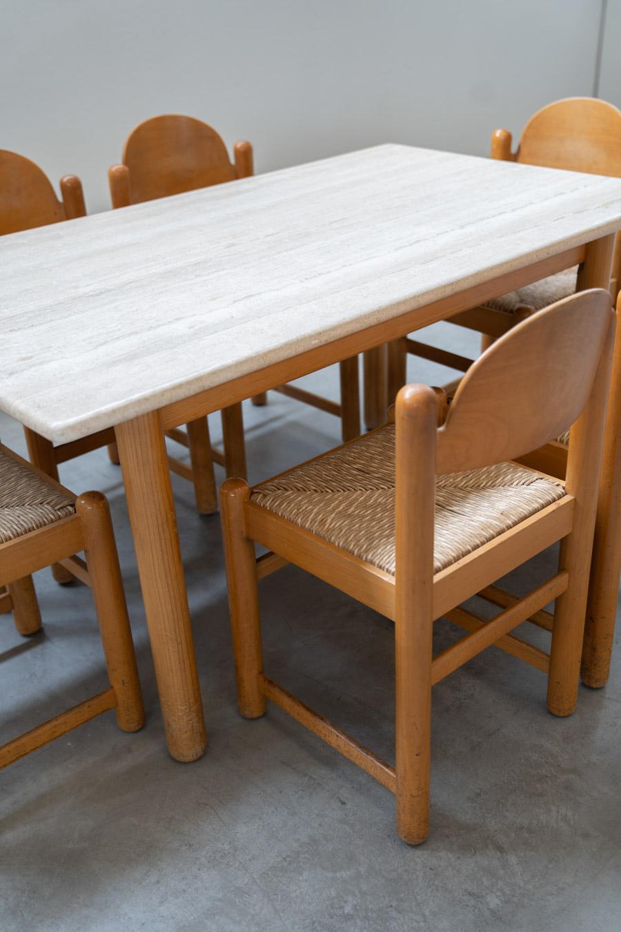 Hank Lowenstein Padova vintage table and 6 chairs, from the 1970s For Sale 11