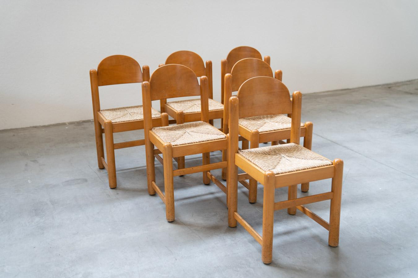Late 20th Century Hank Lowenstein Padova vintage table and 6 chairs, from the 1970s For Sale