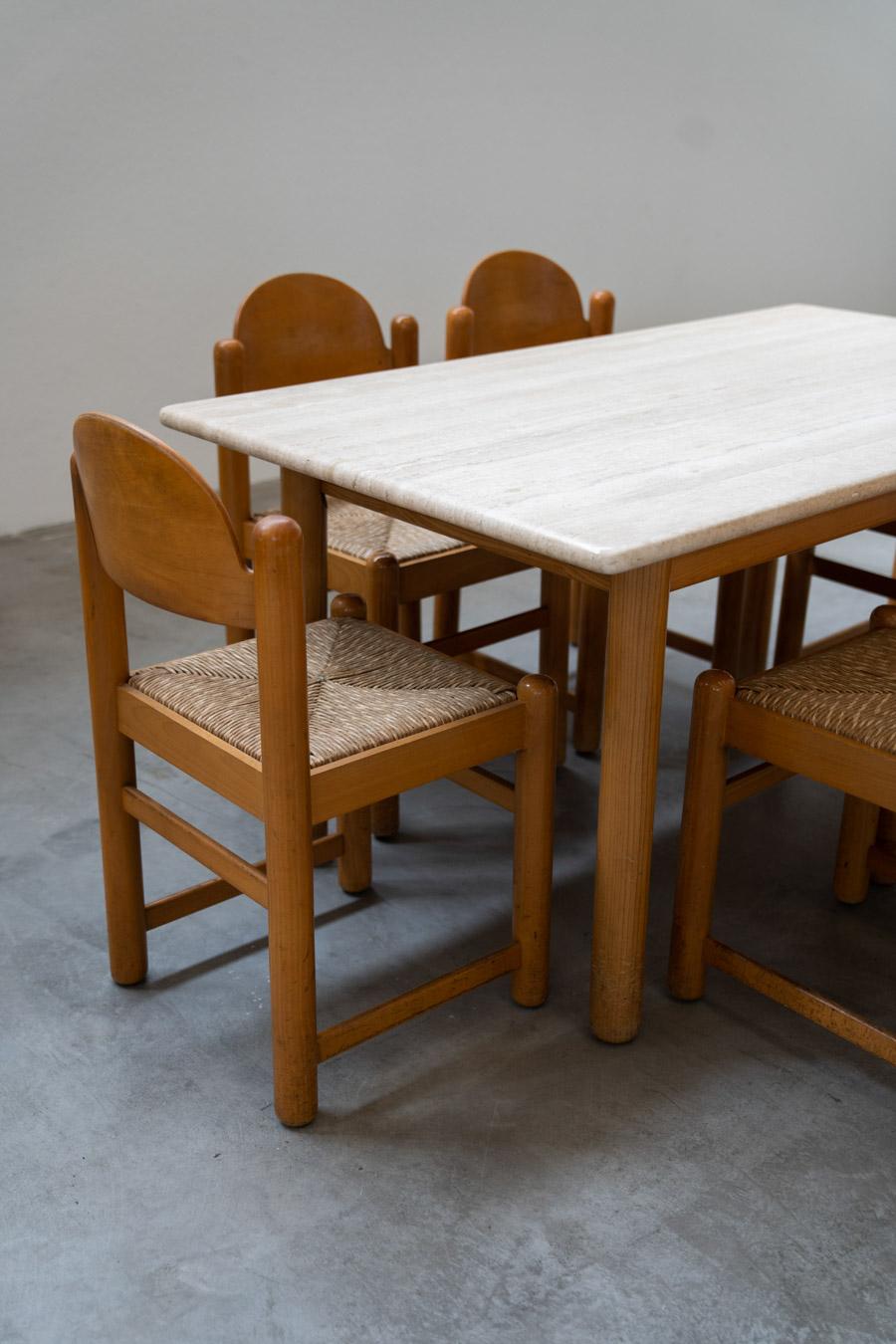 Hank Lowenstein Padova vintage table and 6 chairs, from the 1970s For Sale 1