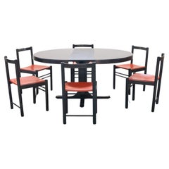 Table and 6 chairs mod. IBISCO, 1970s/80s		