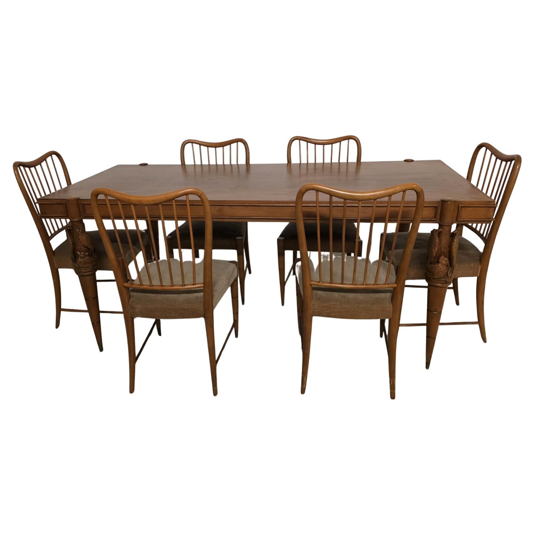 Tavolo e sedie di Pierluigi Colli per Framar, 1950