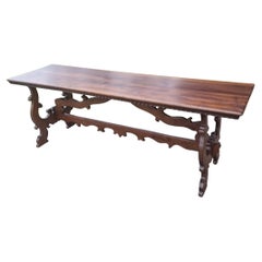 18th-century Tuscan Two-Axis Walnut Fratino Table