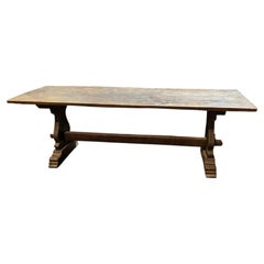 solid walnut fratino table with crossbar, Italy
