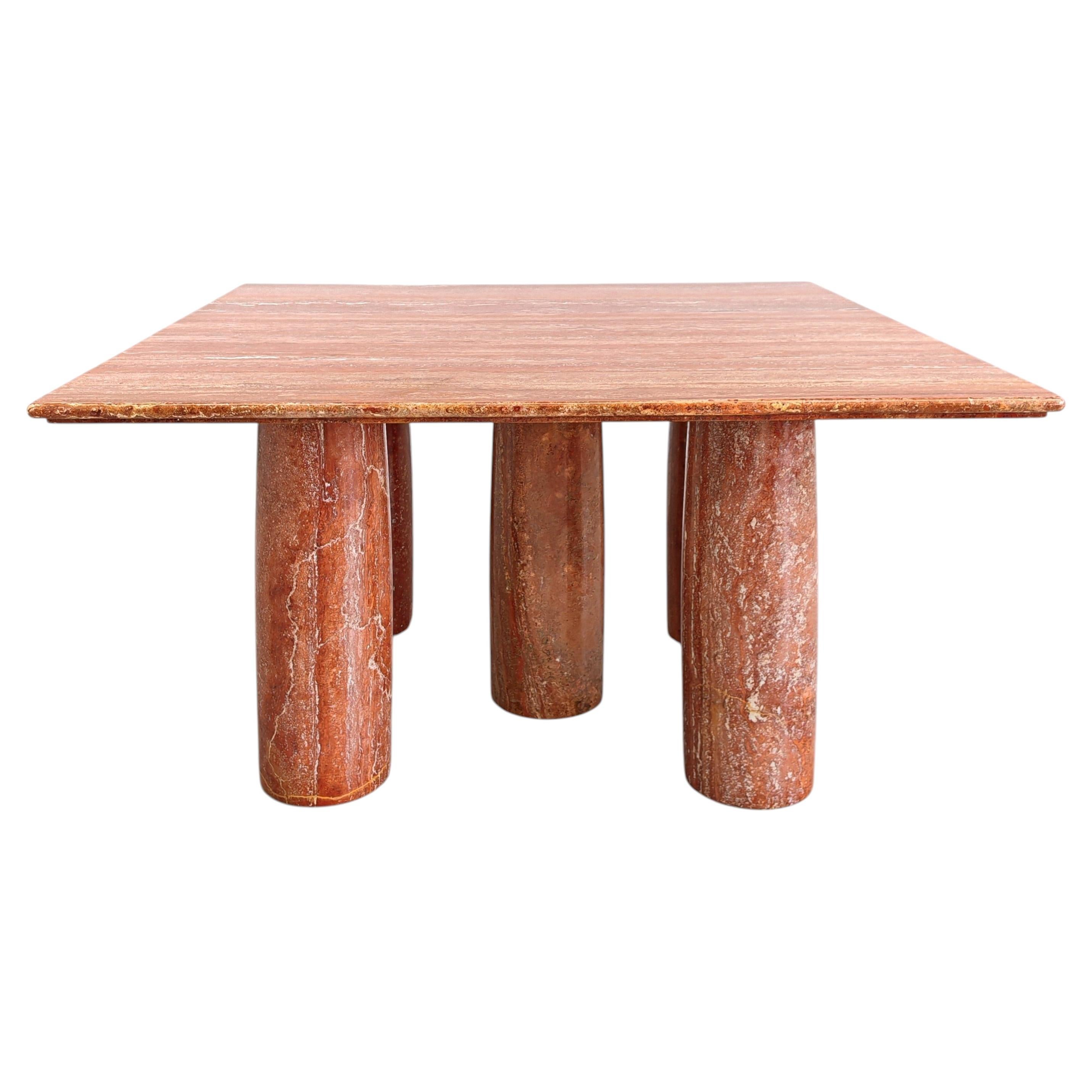 Table « Il Colonnato » en travertin rouge persan – M. Bellini pour Cassina, années 70 en vente