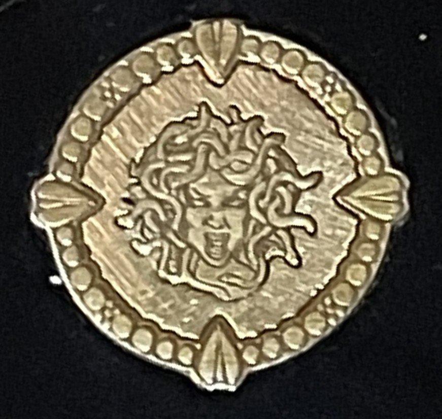 Plaqué Table en bronze, laiton et cristal par Gianni Versace pour Versace Home en vente