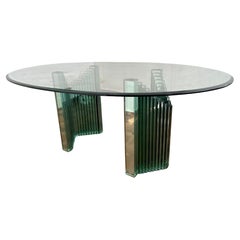 Tavolo in cristallo di Luigi Massoni per Gallotti & Radice