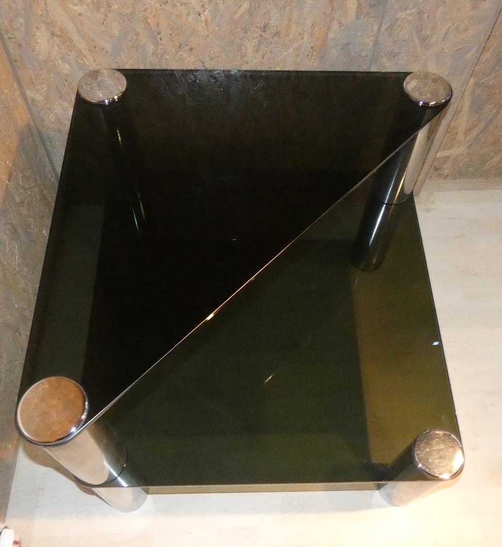 Autre Table en cristal et acier par Marco Zanuso pour Zanotta, Italie, années 1960 en vente