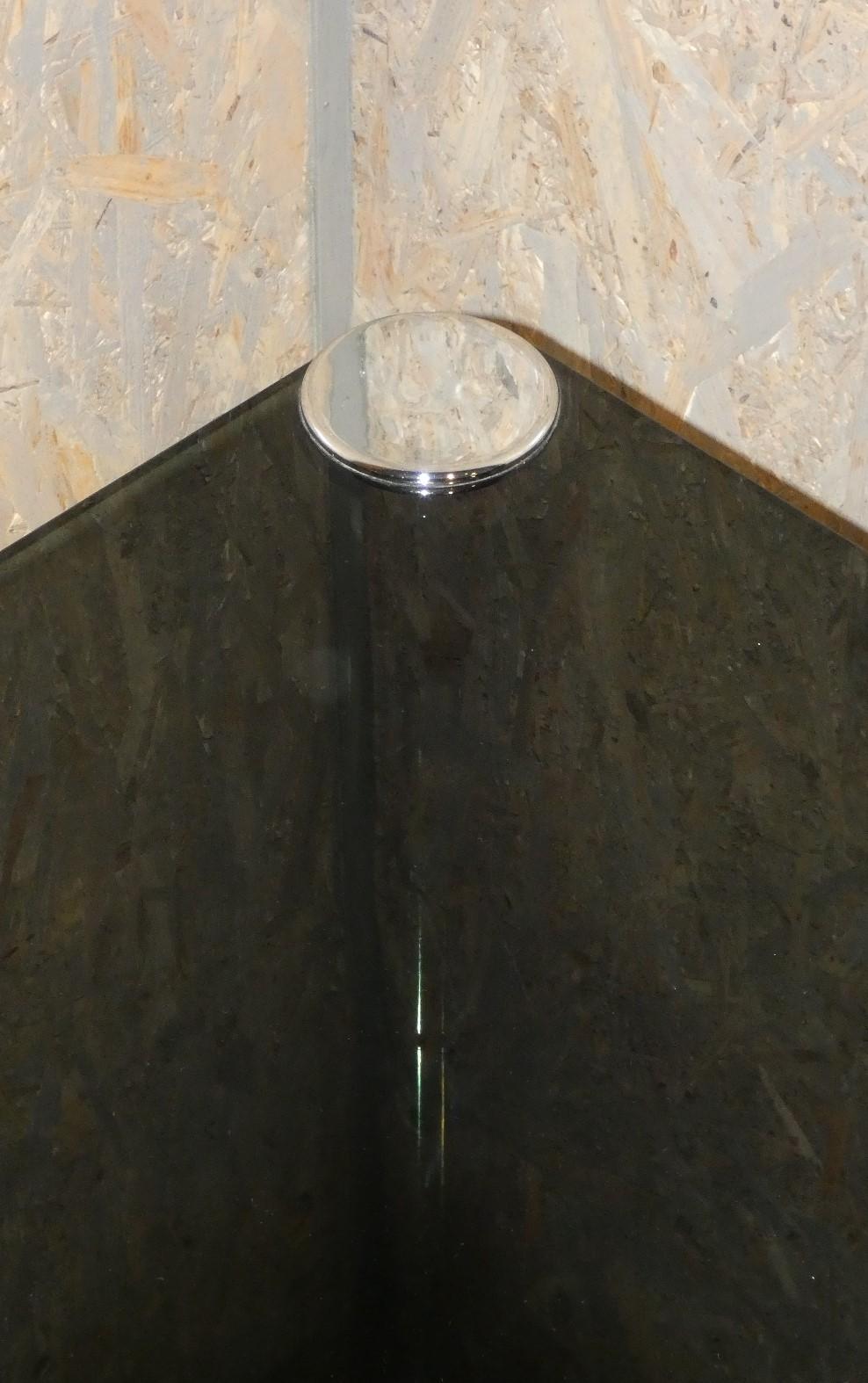 Mid-20th Century Table en cristal et acier par Marco Zanuso pour Zanotta, Italie, années 1960 en vente