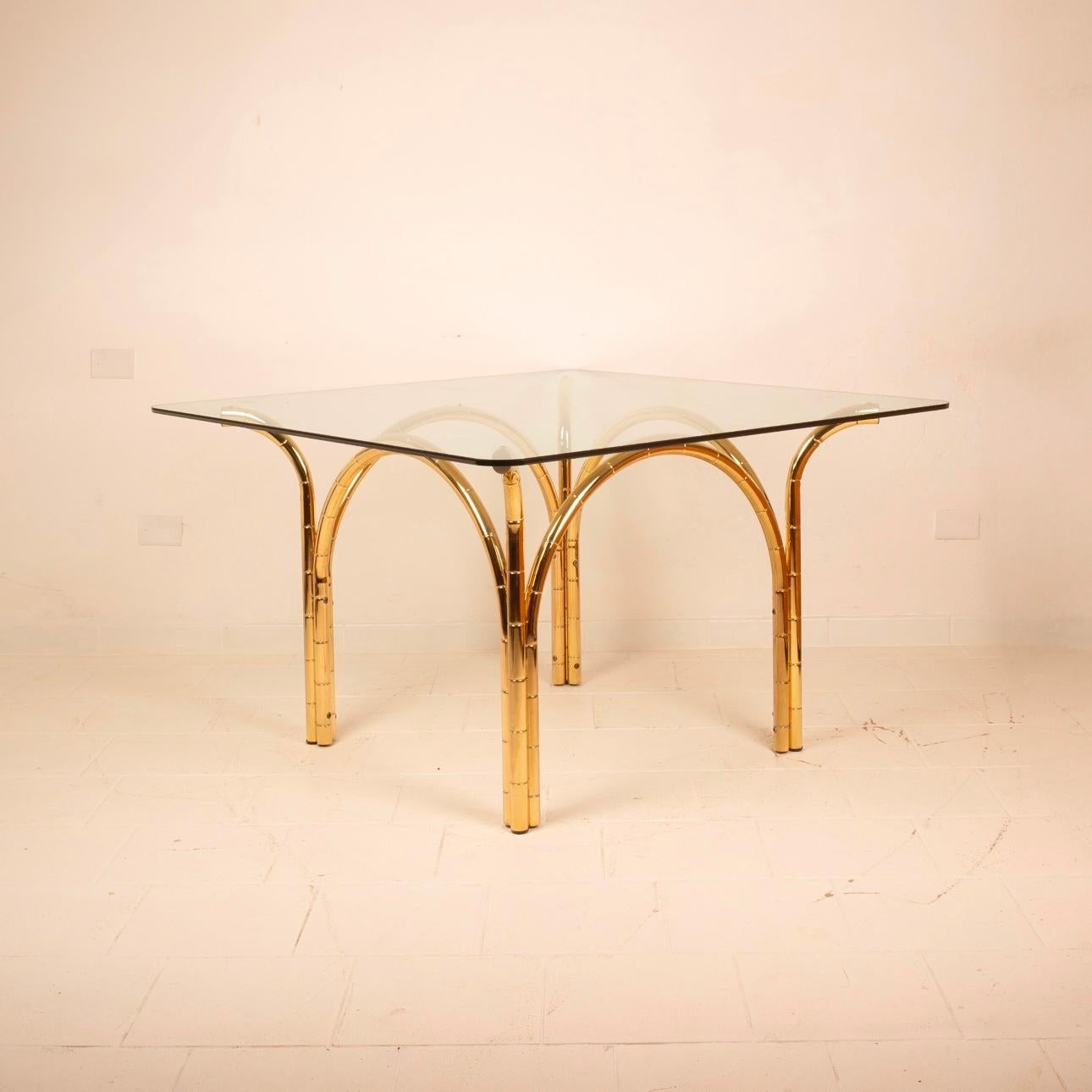 Table en cristal et laiton 1970 Manufacture italienne en vente 6