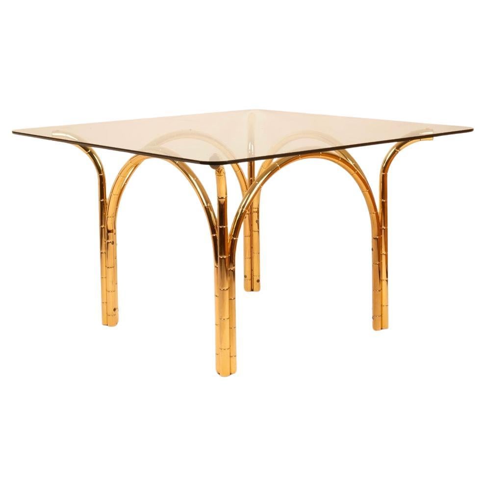 Table en cristal et laiton 1970 Manufacture italienne