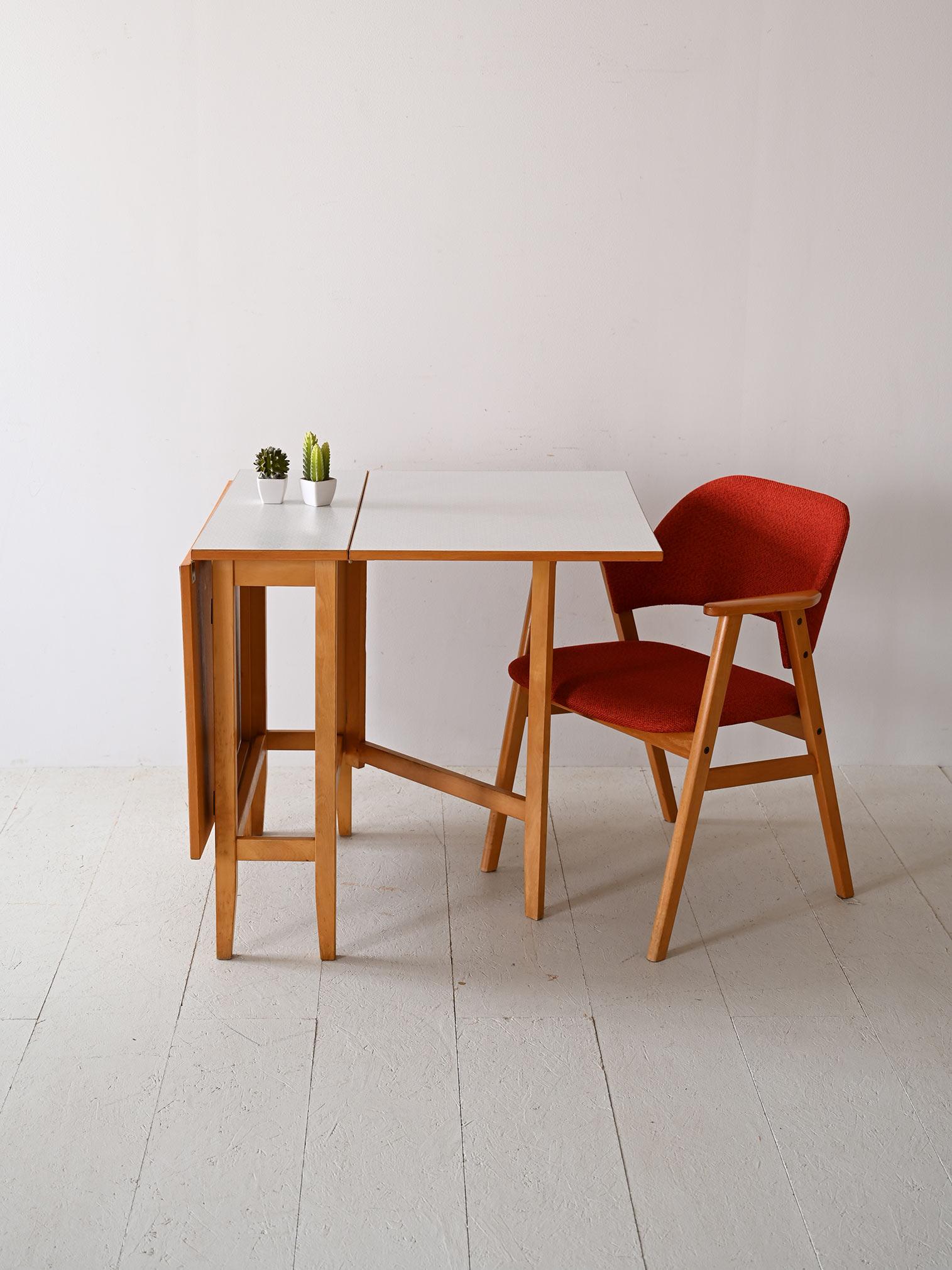 Scandinavian Modern Retro extendable formica table For Sale