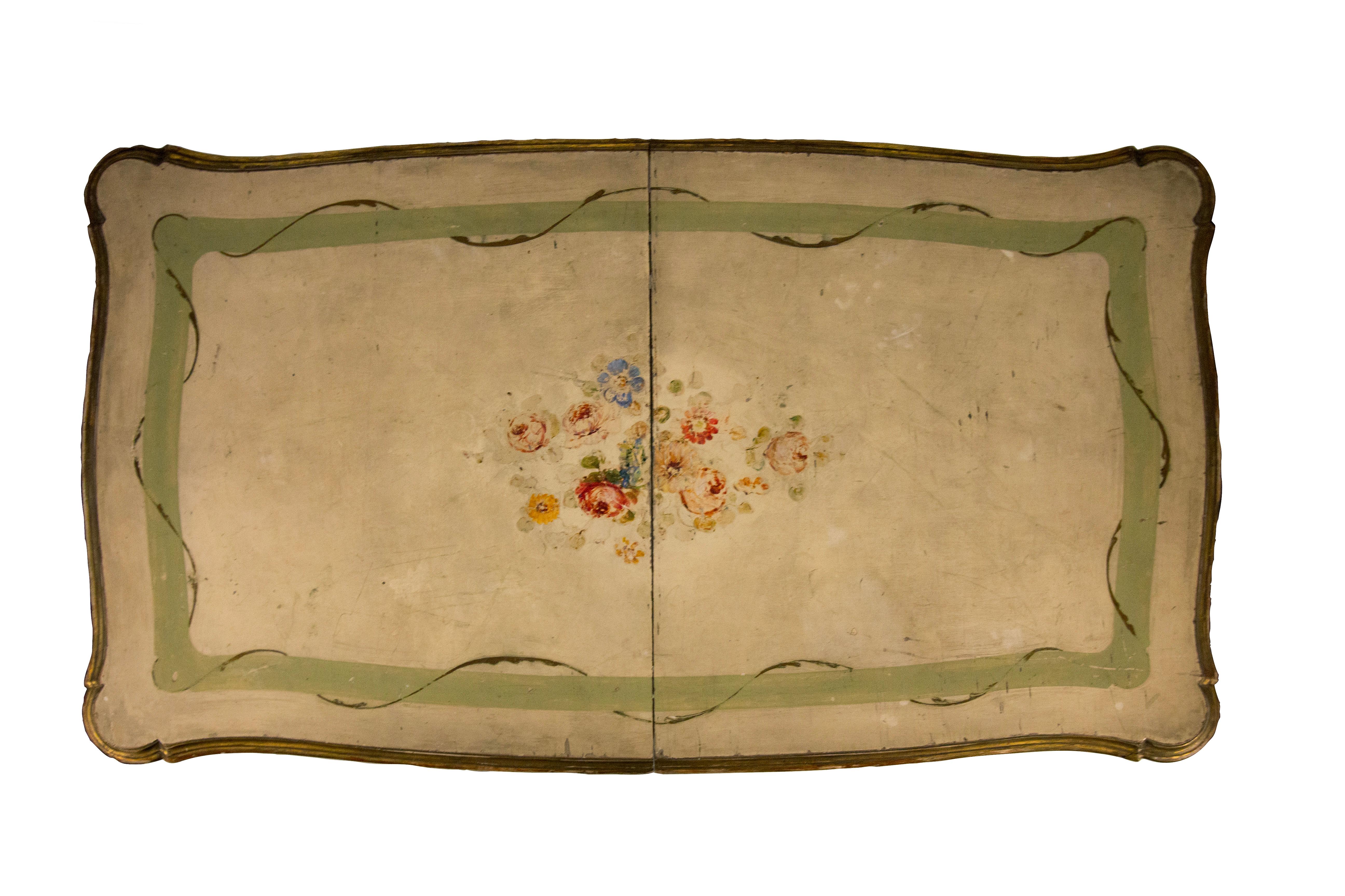 Tavolo in legno scolpito, dorato e laccato , Lombardia XIX secolo en vente 3