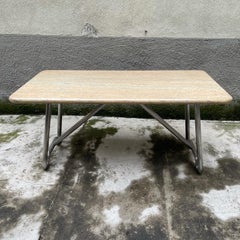 Marble Table with Multicurve Steel Frame - Italy - 1970s