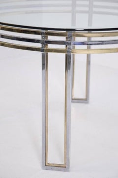 Mesa de latón y acero, Romeo Rega, años 70
