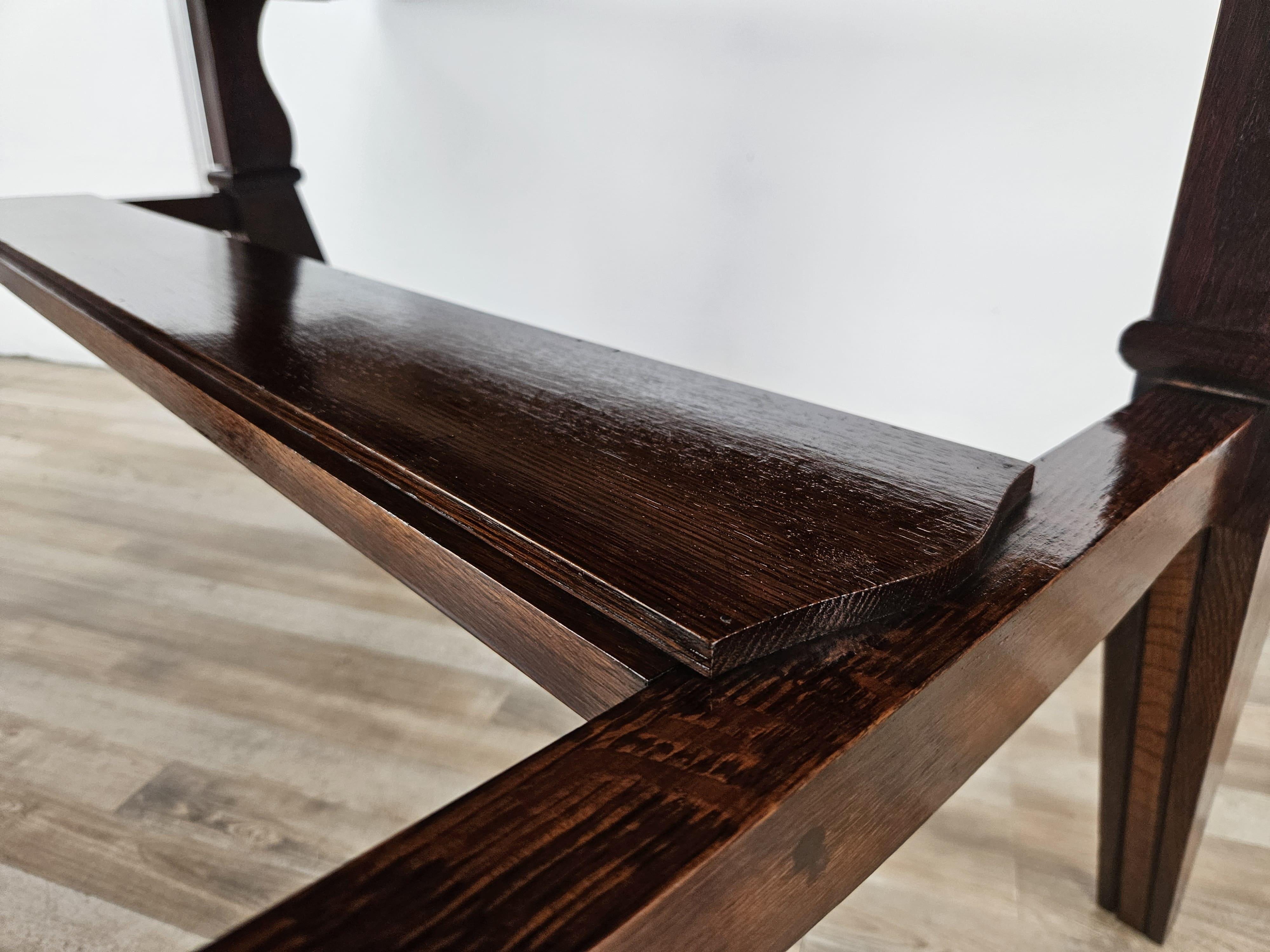 Tavolo in quercia Art Decò geometrico con prolunghe laterali, 1950 in vendita 7
