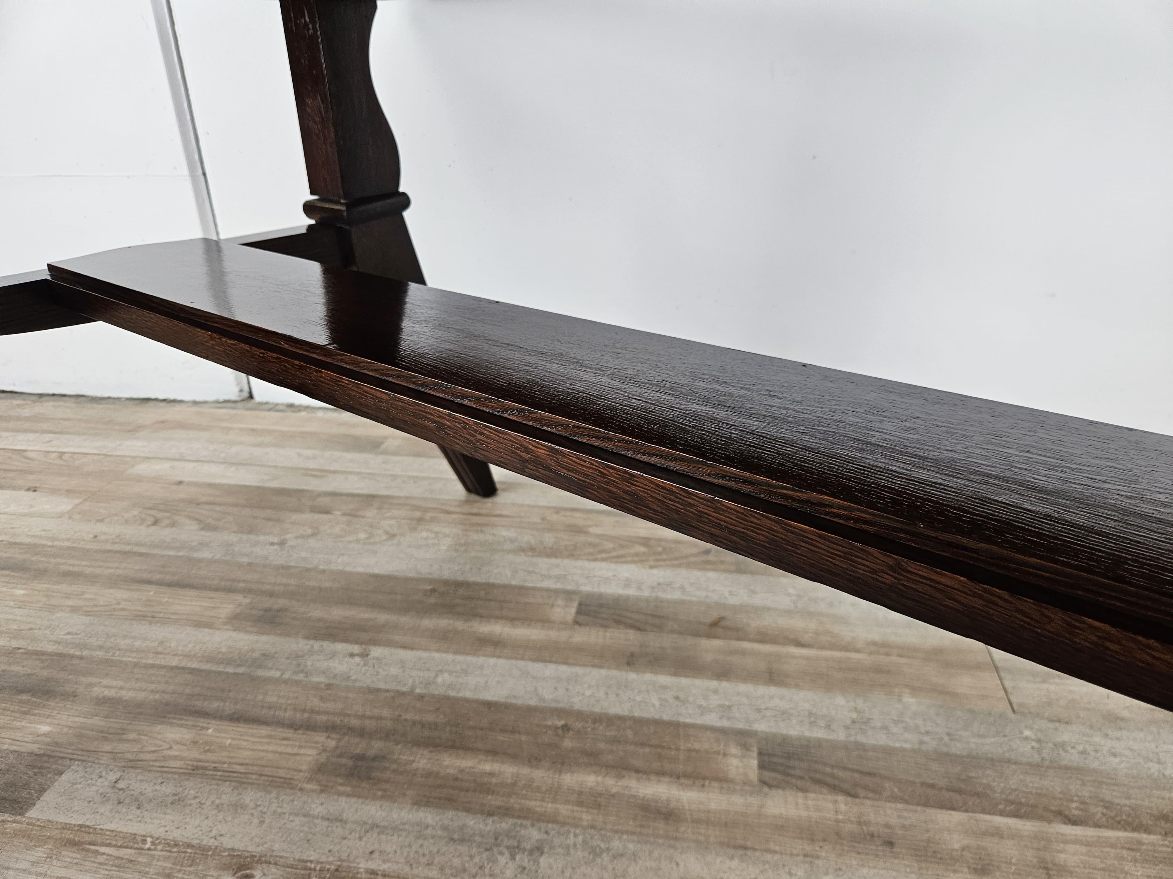 Tavolo in quercia Art Decò geometrico con prolunghe laterali, 1950 in vendita 8