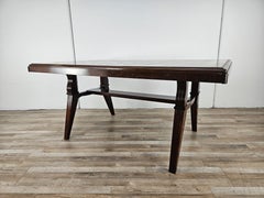 Art Deco geometric oak table with side extensions, 1950s