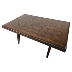 Tavolo in quercia Art Decò geometrico con prolunghe laterali, 1950