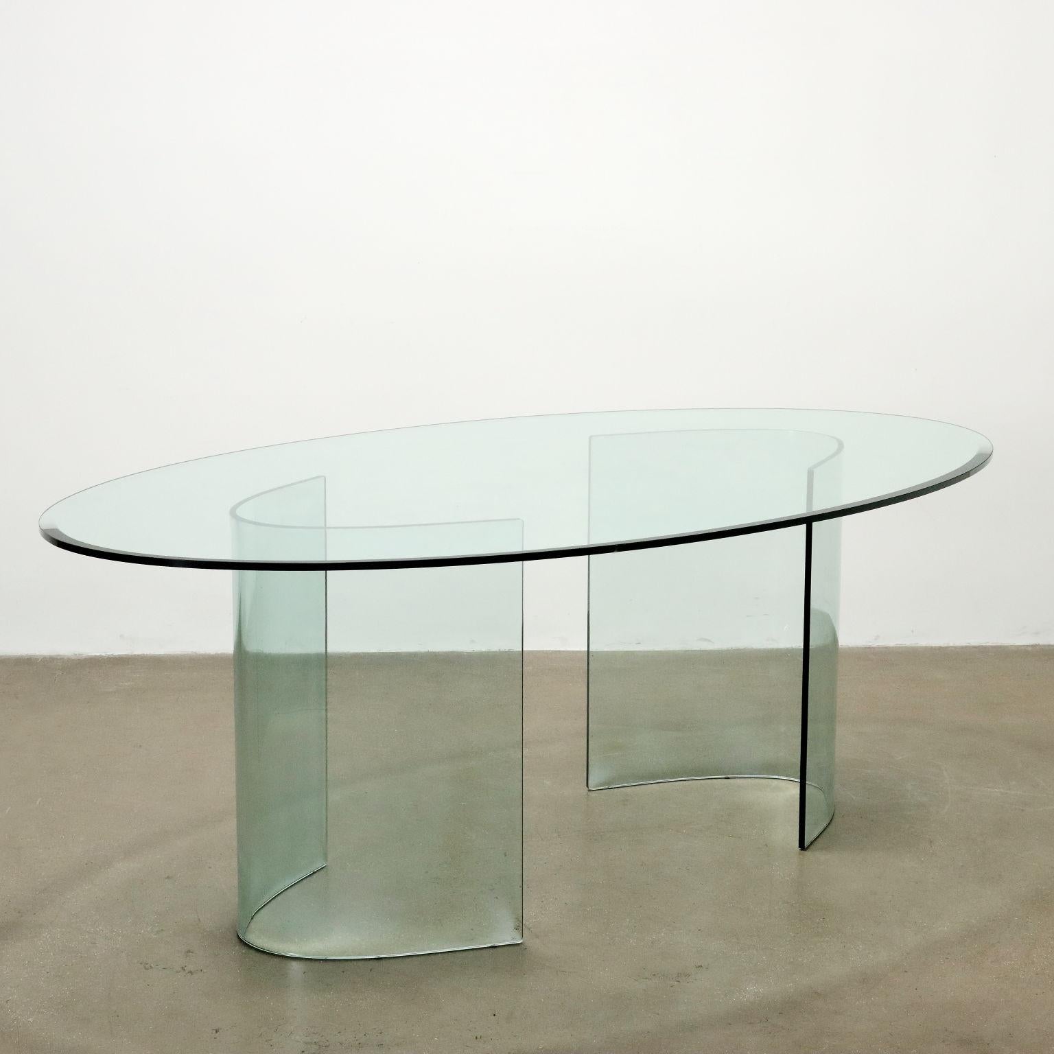 All-glass table. 