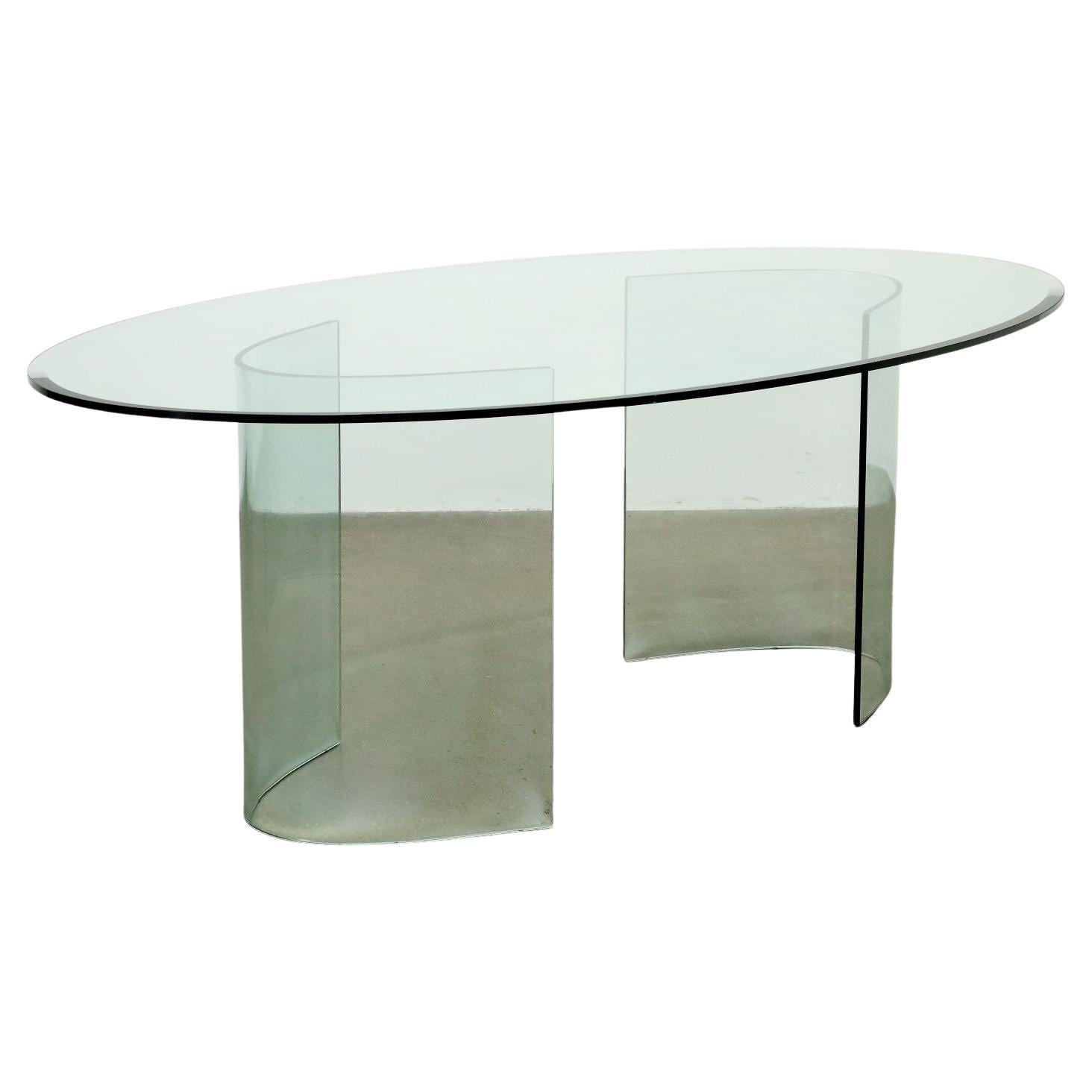 Fiam 80s Oval Glass Table