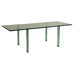 Table rectangulaire en verre "Teso" par Renzo Piano pour Fontana Arte 1980