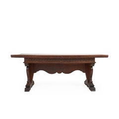 Italian Walnut Desk Table With Drawers Renaissance Revival 19th Century