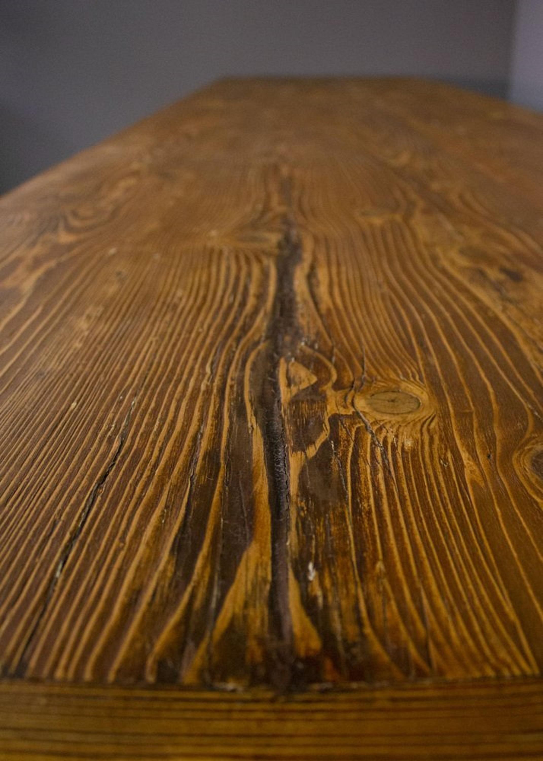 18th Century and Earlier Brushed spruce long table, 1970 For Sale