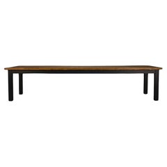 Brushed spruce long table, 1970