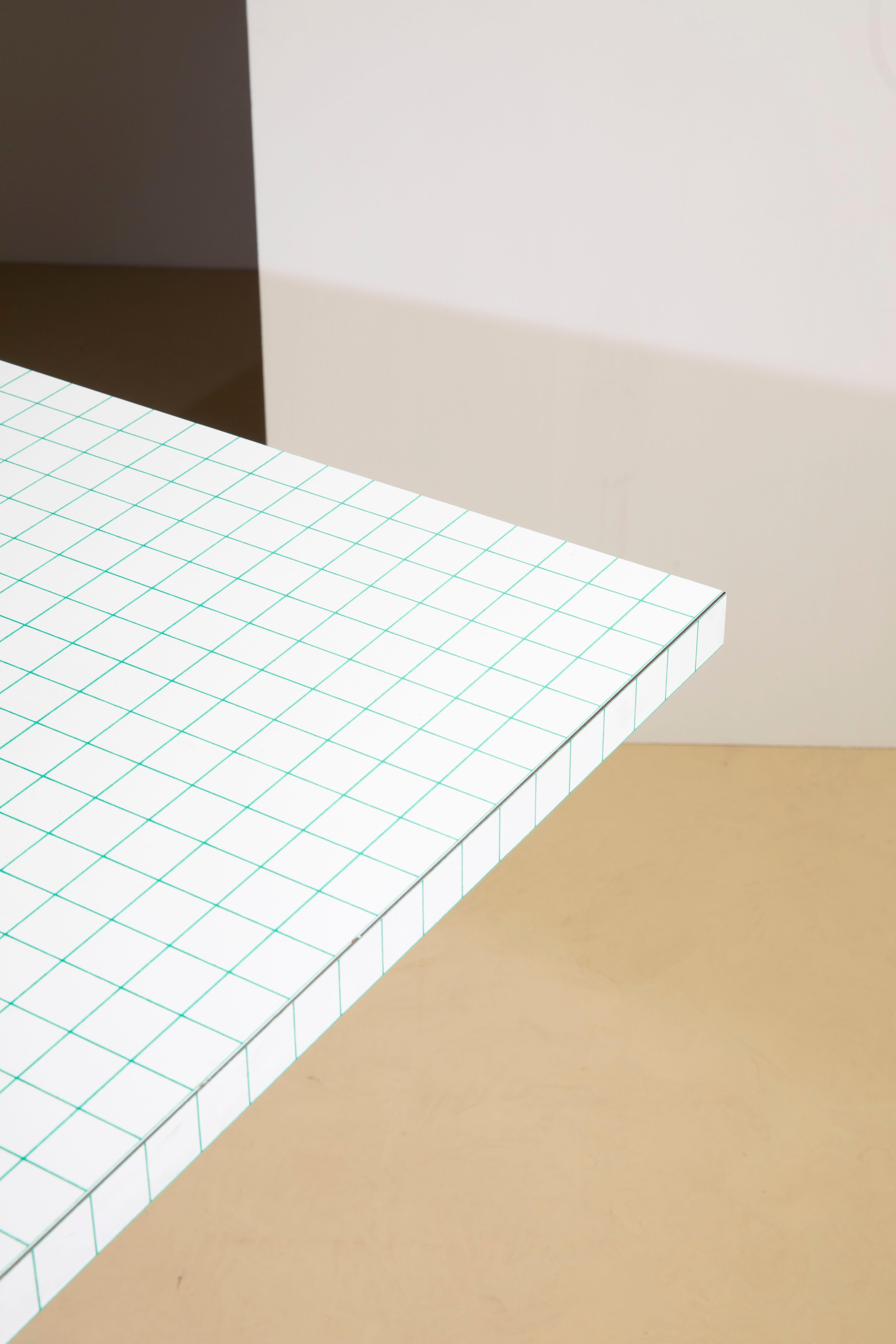 Late 20th Century Table, Italian manufacture, in the radical style with Abet laminate top For Sale