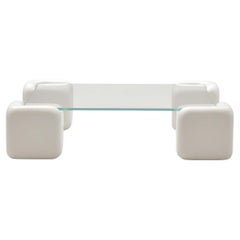 Tavolo Morbido Coffee Table by Studio Mignone in Resin with Glass Table Top