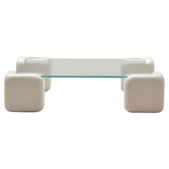Tavolo Morbido Coffee Table by Studio Mignone in Resin with Glass Table Top