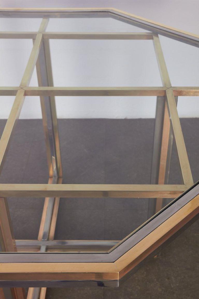 Table octogonale en laiton par Renato Zevi, 1970 en vente 5