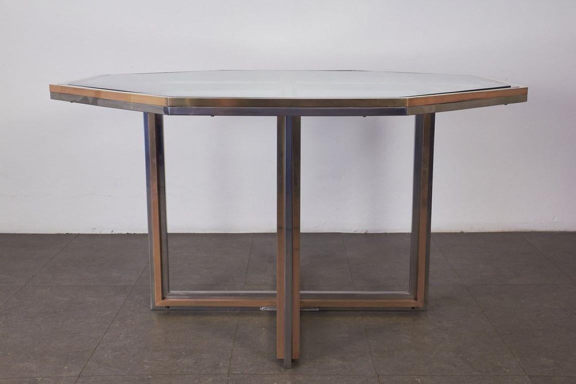 Table octogonale en laiton par Renato Zevi, 1970 en vente 13