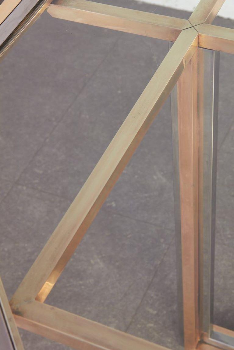 Table octogonale en laiton par Renato Zevi, 1970 en vente 2