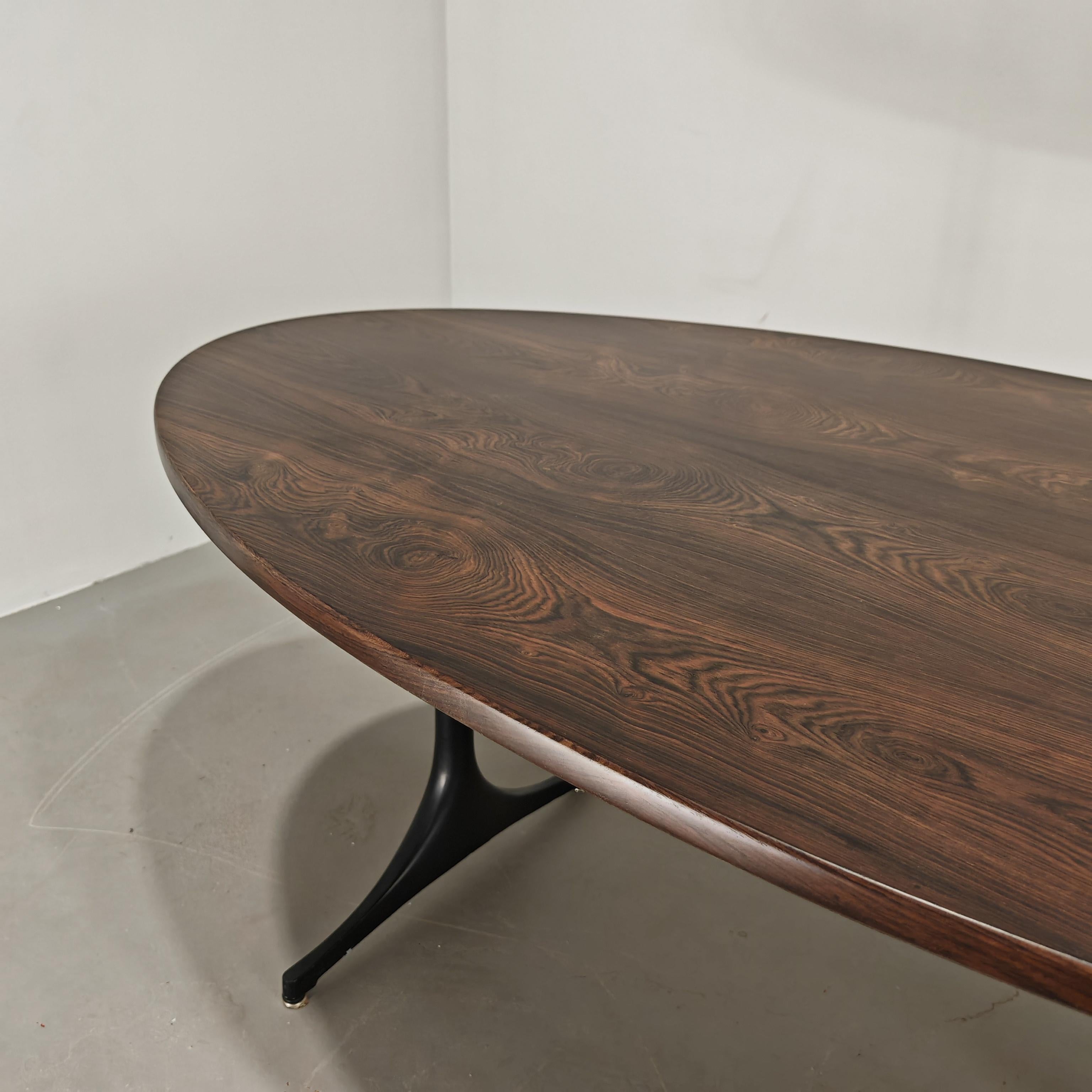 Métal Table à plateau en bois et base en métal par George Nelson pour Herman Miller 1960s en vente