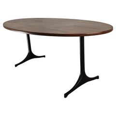 Tisch mit Holzplatte und Metallgestell von George Nelson für Herman Miller 1960er Jahre