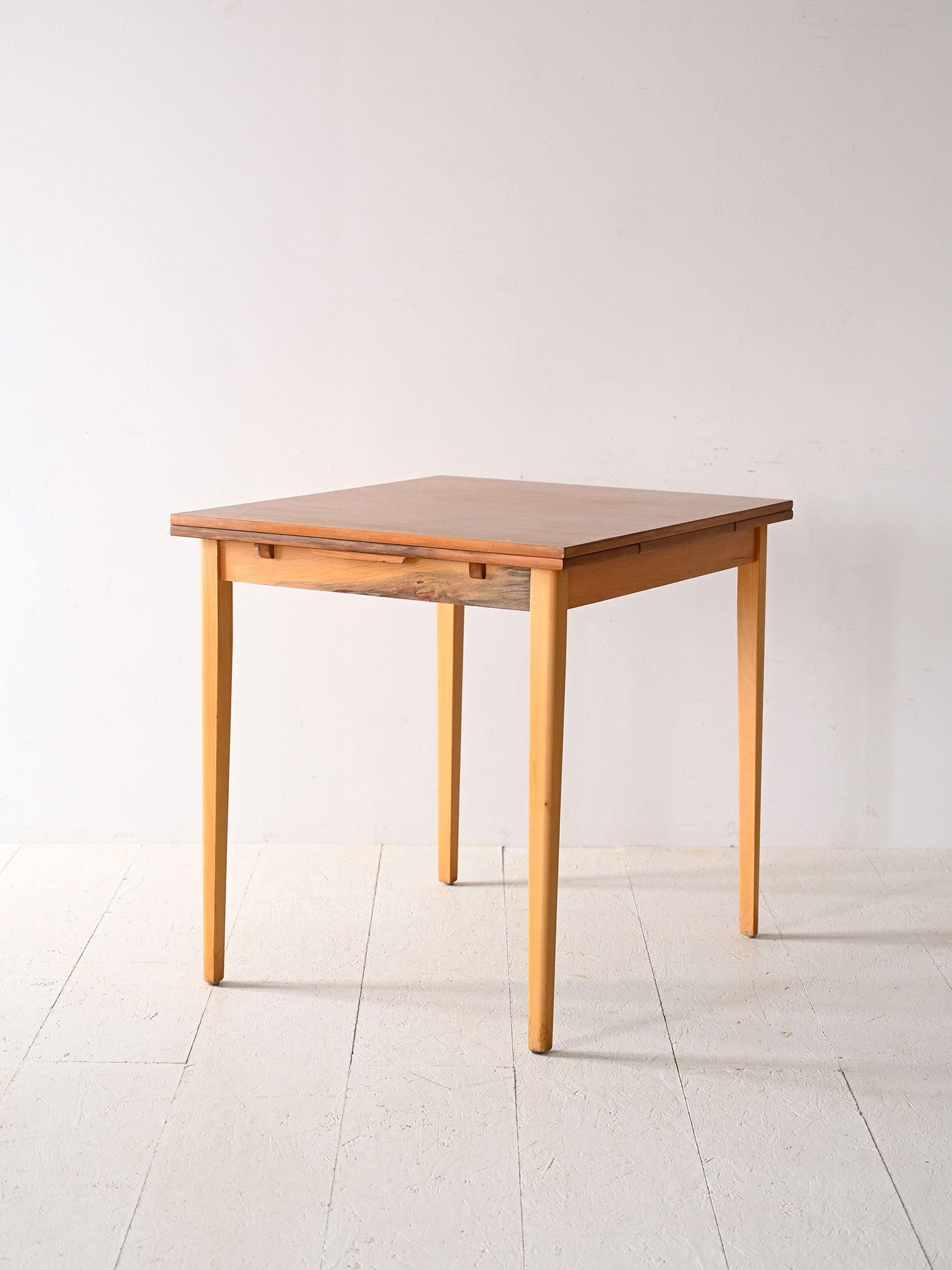 Scandinavian Modern Square extendable table For Sale