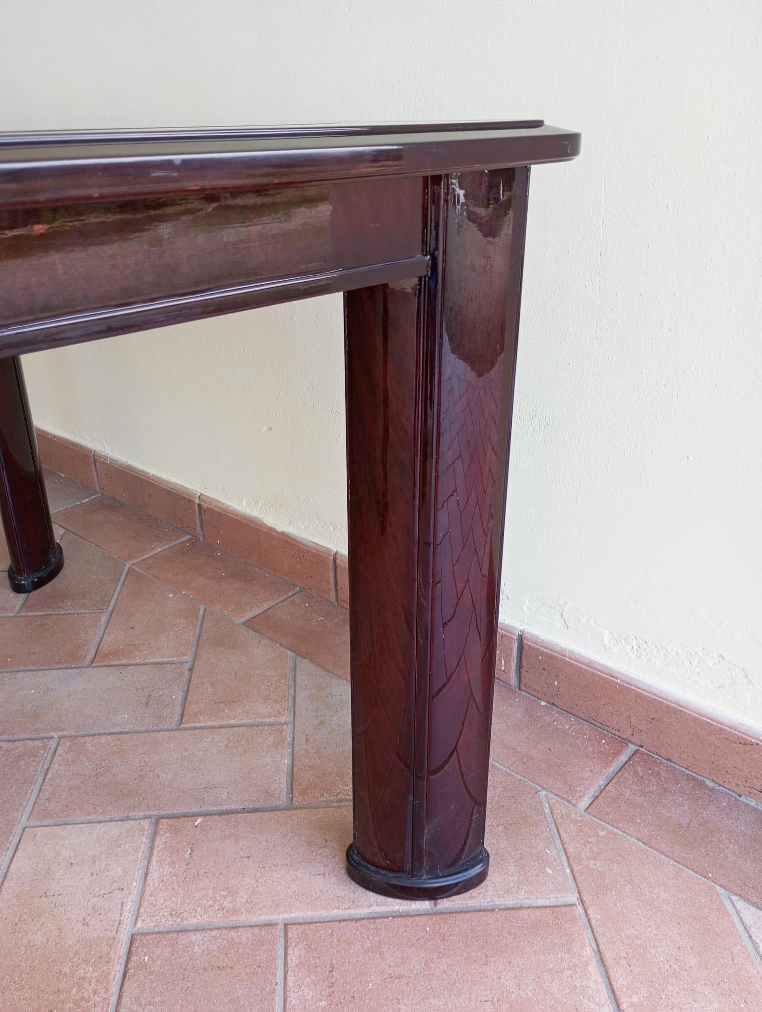 Tavolo quadrato con piano in vetro, Francia Art Déco. in vendita 4