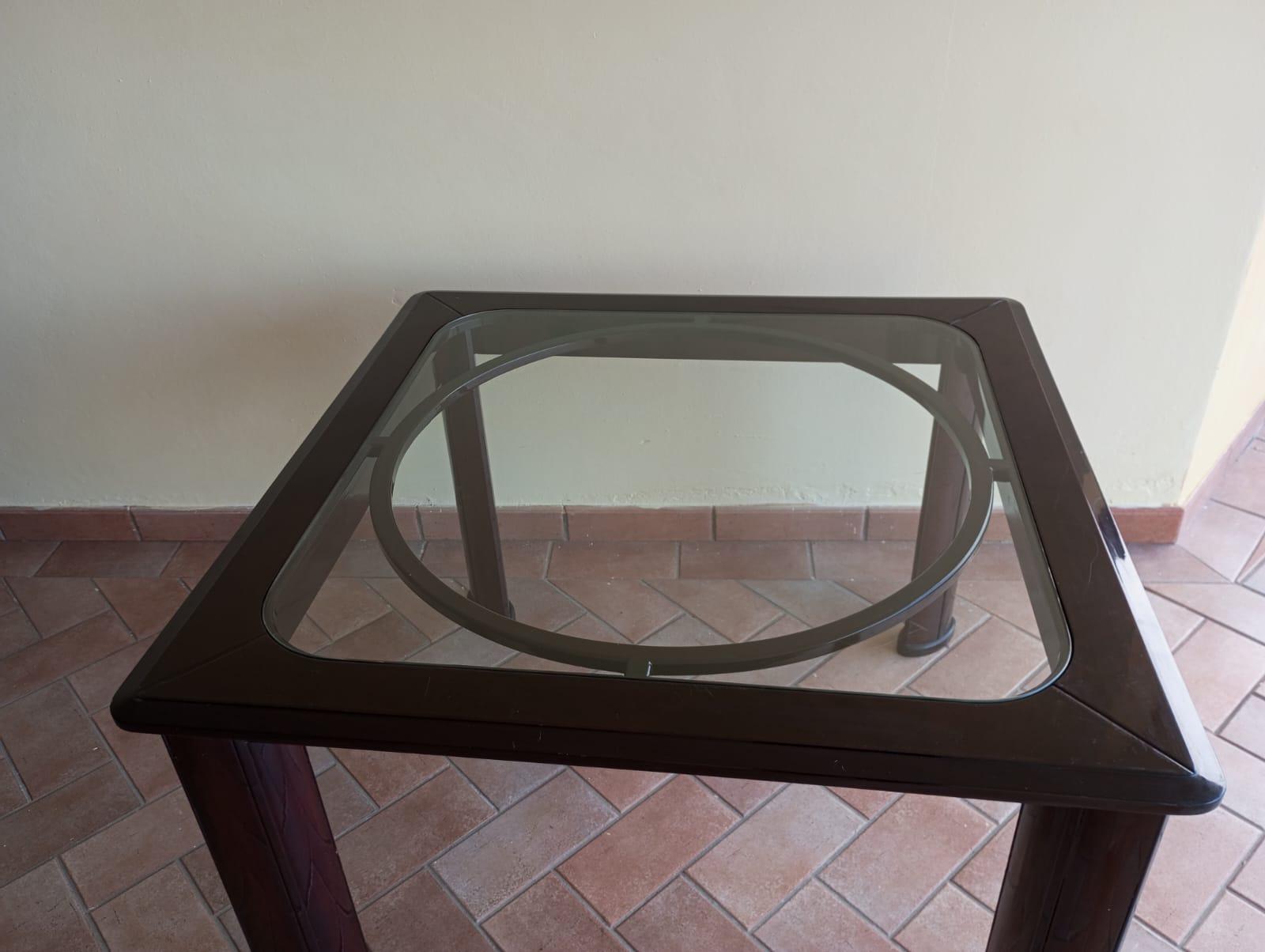 Vetro Tavolo quadrato con piano in vetro, Francia Art Déco. in vendita