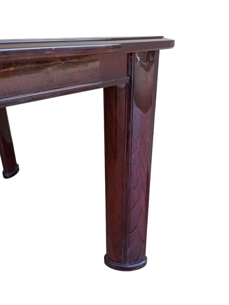 Tavolo quadrato con piano in vetro, Francia Art Déco. in vendita 2
