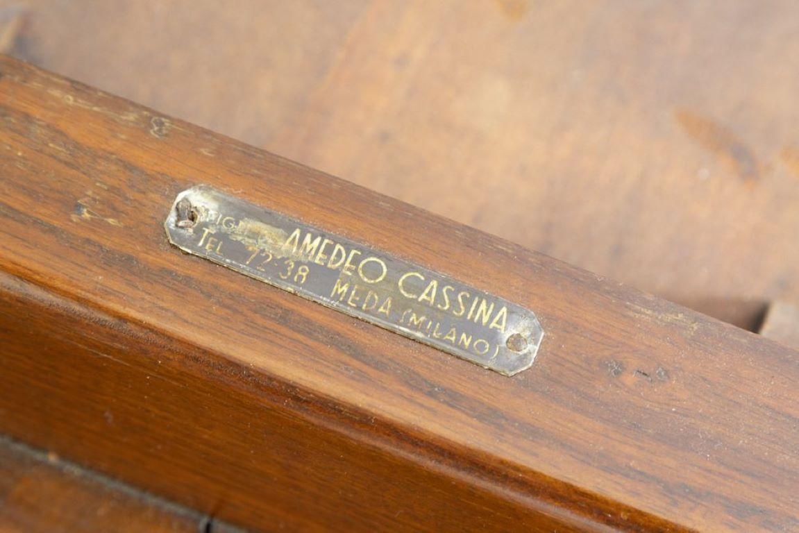 Tavolo quadrato legno e ottone  Gio Ponti per Cassina anni 50 In Good Condition For Sale In Torino, IT