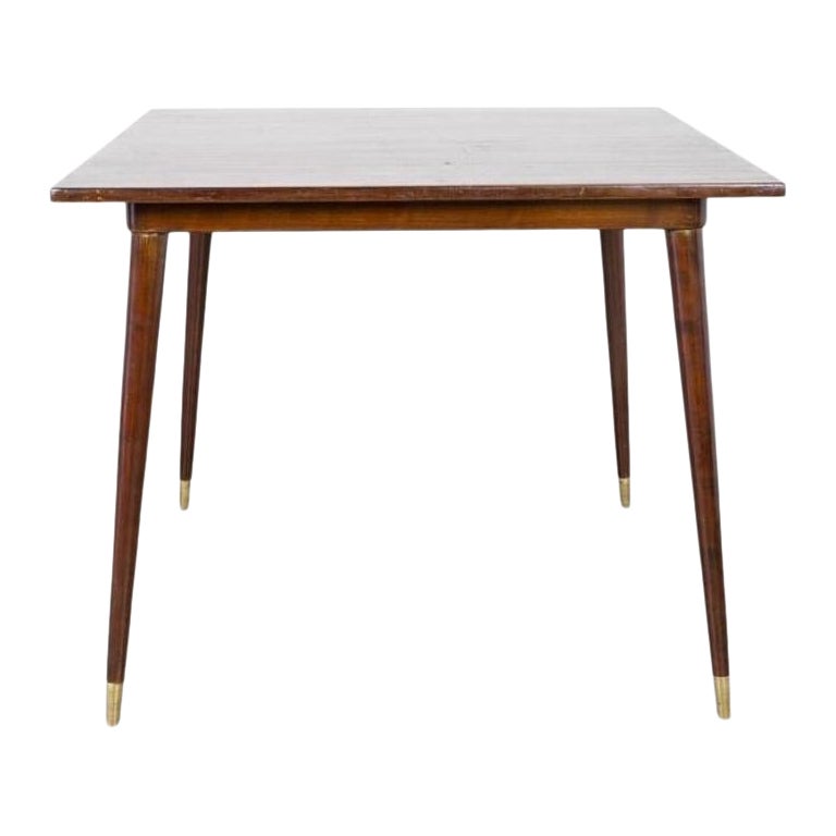 Tavolo quadrato legno e ottone  Gio Ponti per Cassina anni 50 in vendita