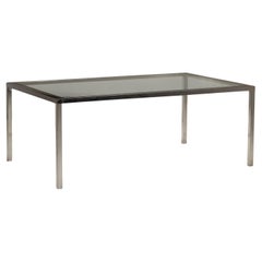 Retro 70s steel and glass rectangular table