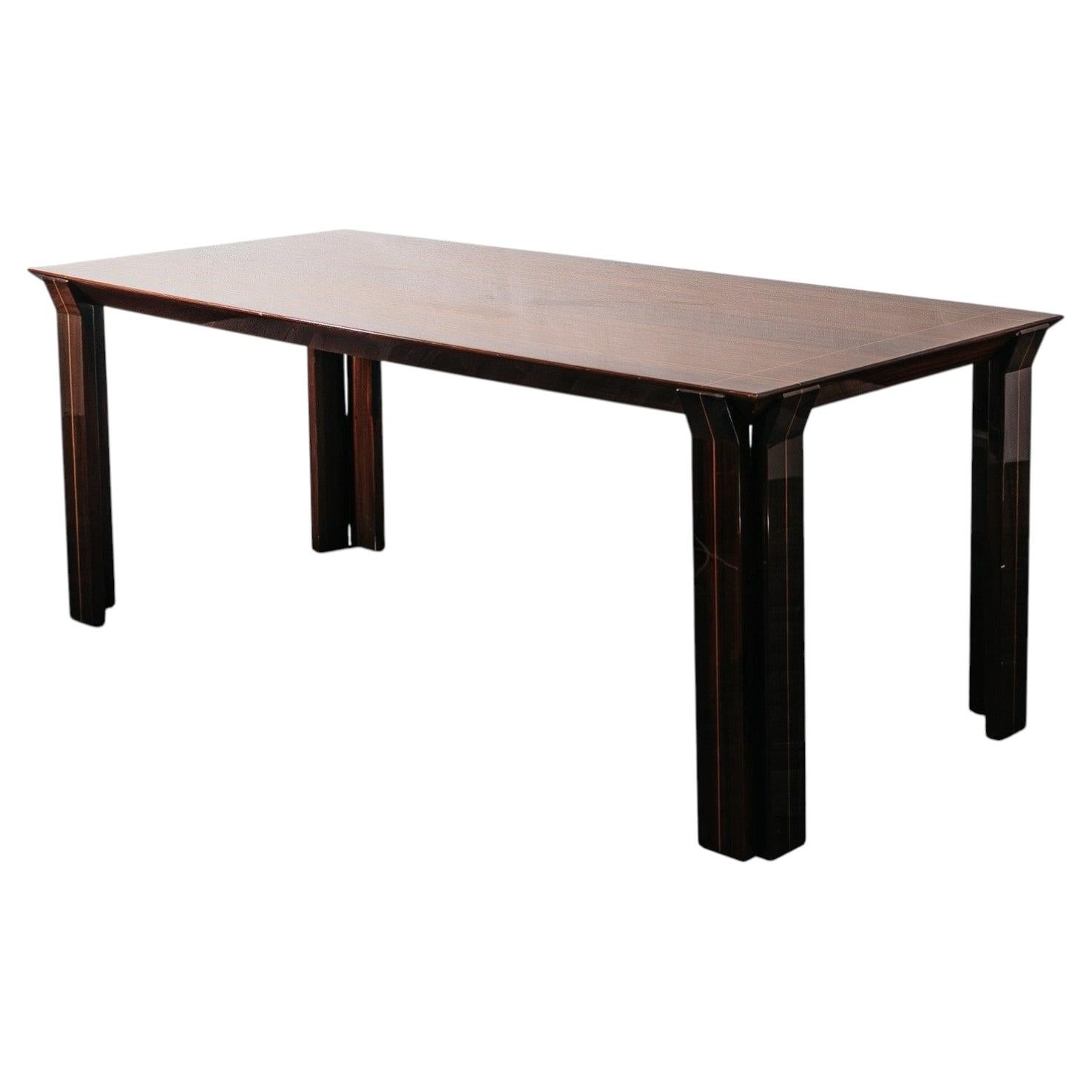 Vintage Rosewood Dining Table, 1970s Design, Good Condition, Italy For Sale